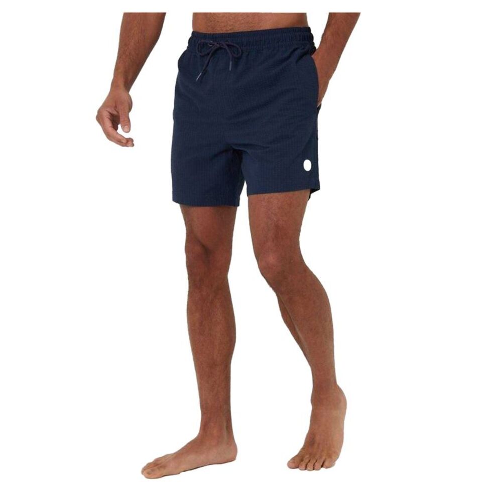 Threadbare Mens Textured Relaxed Fit Swim Shorts / Navy
